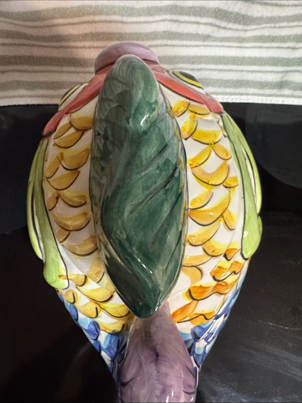 Vintage WCL Pottery Koi Fish Cookie Jar Excellent Condition